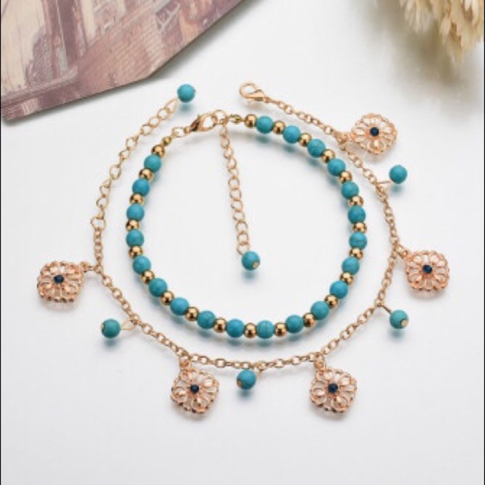 Boho Flower Anklet - Picture 4 of 5